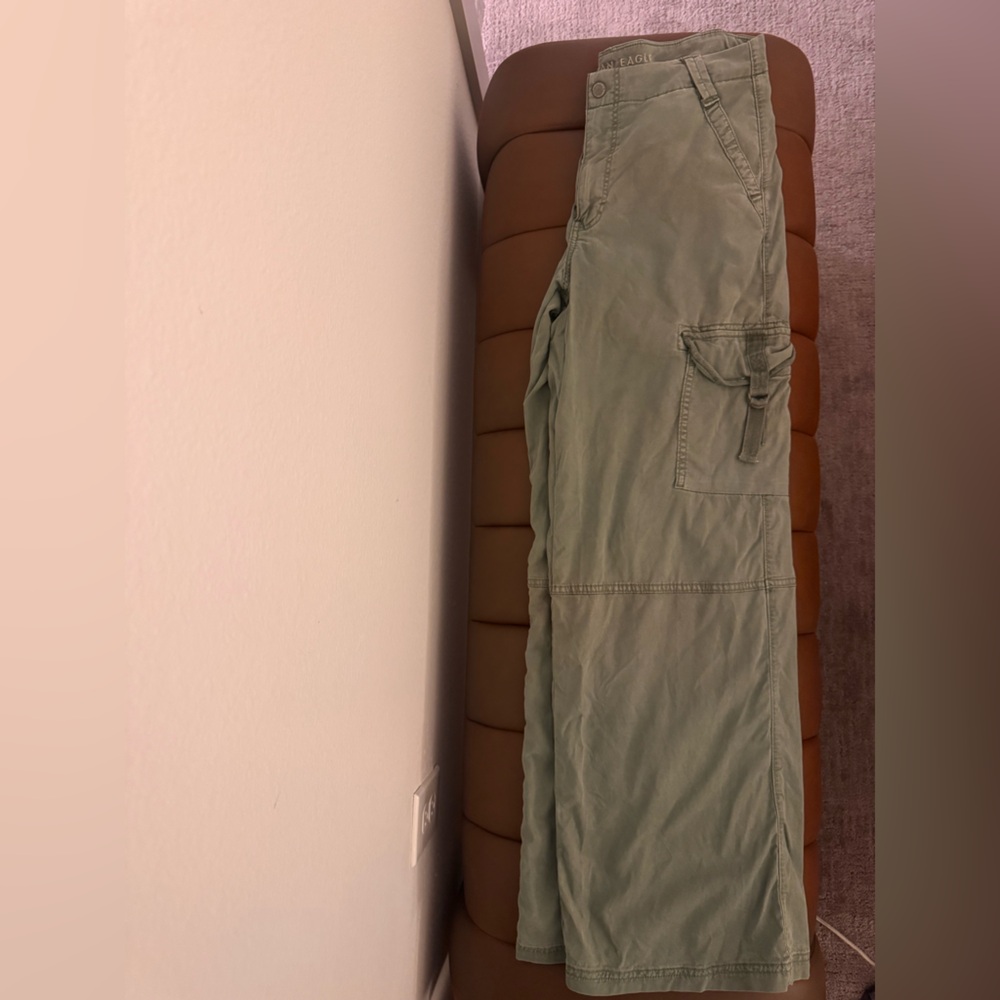 American Eagle Outfitters Women's Green Wide Leg Pants - Picture 5 of 8